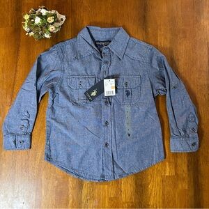 Boys Chambray Button Down Shirt | U.S. Polo Assn.  |NWT | Size 7